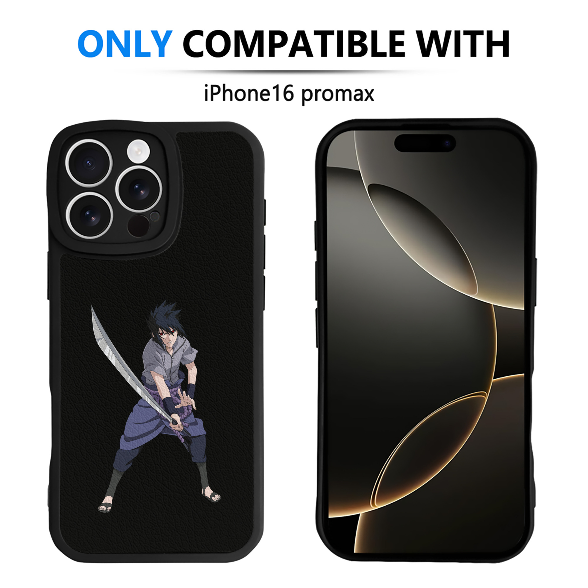 （画像用） NARUTO -ナルト- うちは サスケ Uchiha Sasuke 【iPhone 16シリーズ対応】シリコンスマホケース（レザー調） 材質：シリコン